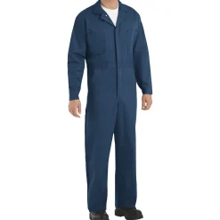 Red Kap Button-Front Cotton Coverall Navy Outlet