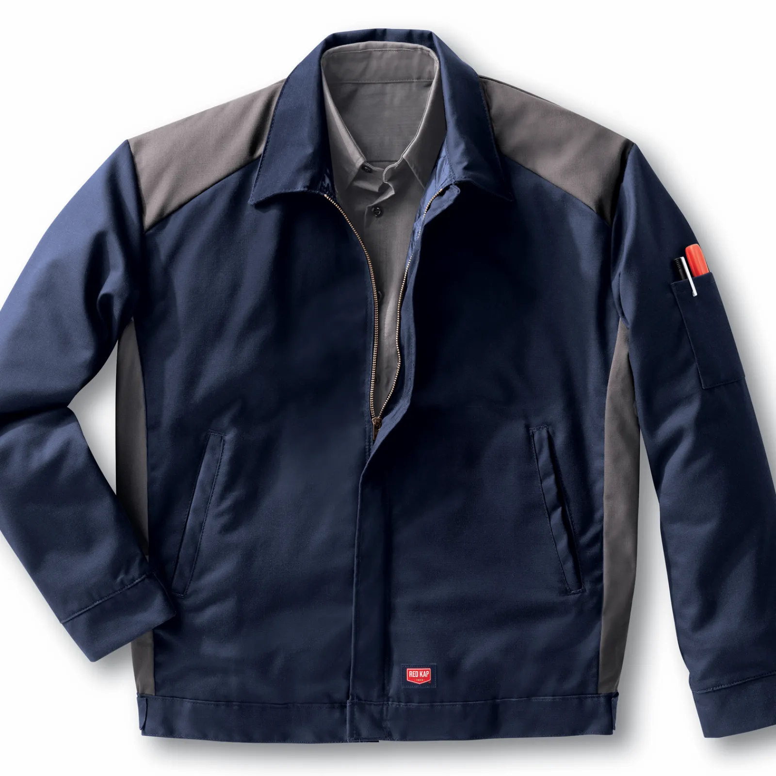 Red Kap Color Block Performance Crew Jacket Navy / Charcoal Best