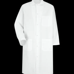 Red Kap Gripper-Front Butcher Frock with Interior Pocket White Best