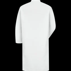 Red Kap Gripper-Front Spun Polyester Butcher Coat with Interior Pocket White Hot