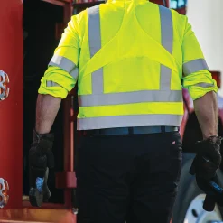 Red Kap Long Sleeve Hi-Visibility Ripstop Work Shirt with MIMIX® + OilBlok, Type R Class 3 Fluorescent Yellow Online