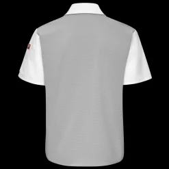 Red Kap Men's Airflow Cook Shirt with OilBlok White with White/Gray Mesh Outlet