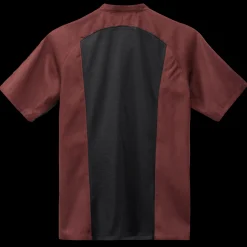 Red Kap Men's Airflow Raglan Chef Coat with OilBlok Merlot Heather with Black Mesh Best