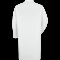 Red Kap Men's Button-Front Lab Coat White Fashion