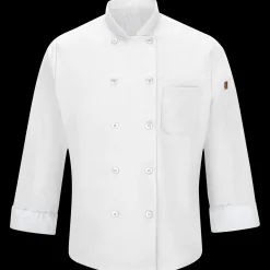 Red Kap Men's Chef Coat with OilBlok + MIMIX® White New