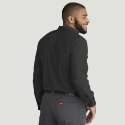 Red Kap Men's Cooling Long Sleeve Work Shirt Black Sale
