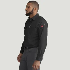 Red Kap Men's Cooling Long Sleeve Work Shirt Black Sale