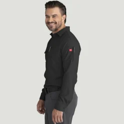 Red Kap Men's Cooling Long Sleeve Work Shirt Black Sale