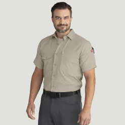 Red Kap Men's Cooling Short Sleeve Work Shirt Sand Best