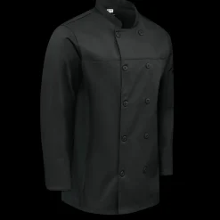 Red Kap Men's Deluxe Airflow Chef Coat Black Sale
