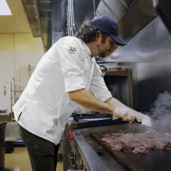 Red Kap Men's Deluxe Airflow Chef Coat Black Sale