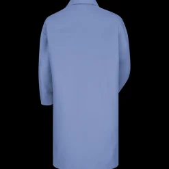 Red Kap Men's Gripper-Front Lab Coat Light Blue Hot