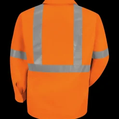 Red Kap Men's Hi-Visibility Orange Long Sleeve Work Shirt - Type R, Class 2 Fluorescent Orange Clearance