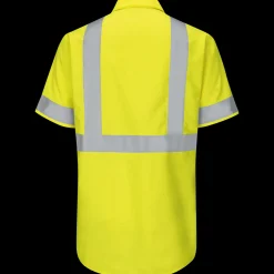 Red Kap Men's Hi-Visibility Short Sleeve Ripstop Work Shirt - Type R, Class 2 Fluorescent Yellow Online