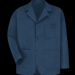 Red Kap Men's Lapel Counter Coat Navy Sale