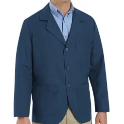 Red Kap Men's Lapel Counter Coat Navy Sale