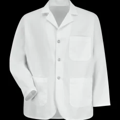 Red Kap Men's Long Sleeve Counter Coat White Sale