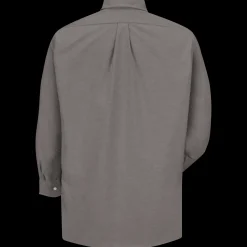 Red Kap Men's Long Sleeve Executive Oxford Dress Shirt Grey Hot