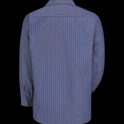 Red Kap Men's Long Sleeve Industrial Stripe Work Shirt Grey / Blue Stripe Sale