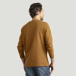 Red Kap Men's Long Sleeve Midweight Slim Fit Performance Tee Heathered Caramel Cafe Outlet
