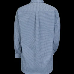 Red Kap Men's Long Sleeve Mini-Plaid Uniform Shirt White / Blue Mini Plaid New