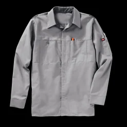 Red Kap Men's Long Sleeve Performance Plus Shop Shirt with OilBlok Technology Light Grey / Charcoal Mesh Best