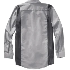 Red Kap Men's Long Sleeve Performance Plus Shop Shirt with OilBlok Technology Light Grey / Charcoal Mesh Best