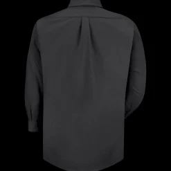 Red Kap Men's Long Sleeve Poplin Dress Shirt Black Hot