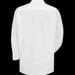 Red Kap Men's Long Sleeve Specialized Pocketless Polyester Work Shirt White Hot