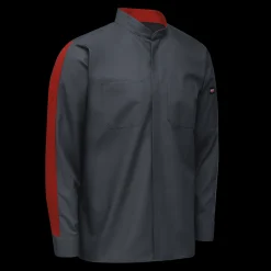 Red Kap Men's Long Sleeve Two-Tone Pro+ Work Shirt with OilBlok and MIMIX® Charcoal / Fireball Discount