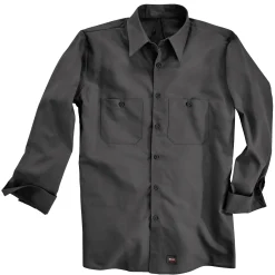 Red Kap Men's Long Sleeve Work Shirt with MIMIX® Charcoal Outlet
