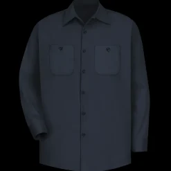 Red Kap Men's Long Sleeve Wrinkle-Resistant Cotton Work Shirt Dark Navy Best