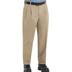 Red Kap Men's Pleated Twill Slacks Khaki Fashion