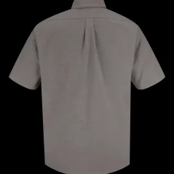 Red Kap Men's Short Sleeve Executive Oxford Dress Shirt Grey Sale