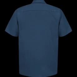 Red Kap Men's Short Sleeve Industrial Work Shirt Navy Discount