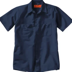 Red Kap Men's Short Sleeve Industrial Work Shirt Navy Discount