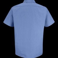 Red Kap Men's Short Sleeve Industrial Stripe Work Shirt Petrol Blue / Navy Stripe New