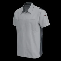 Red Kap Men's Short Sleeve Performance Plus Shop Shirt With Oilblok Technology Light Grey / Charcoal Mesh Discount
