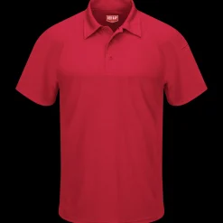 Red Kap Men's Short Sleeve Performance Knit® Flex Series Active Polo Red Sale