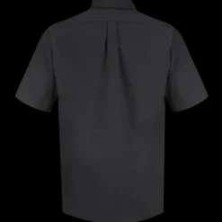 Red Kap Men's Short Sleeve Poplin Dress Shirt Black Outlet