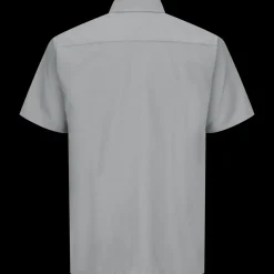 Red Kap Men's Short Sleeve Solid Rip Stop Shirt Grey Clearance