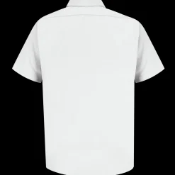 Red Kap Men's Short Sleeve Specialized Pocketless Polyester Work Shirt White Discount