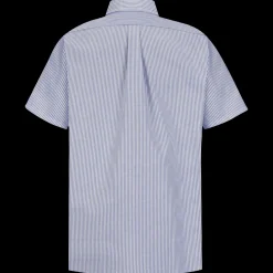 Red Kap Men's Short Sleeve Striped Executive Oxford Dress Shirt Blue / White Stripe Clearance