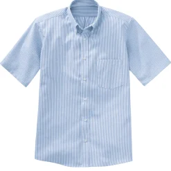 Red Kap Men's Short Sleeve Striped Executive Oxford Dress Shirt Blue / White Stripe Clearance