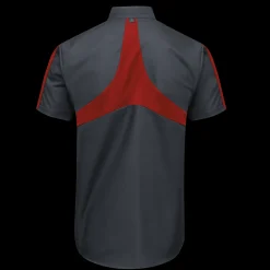 Red Kap Men's Short Sleeve Two Tone Pro+ Work Shirt with OilBlok and MIMIX® Charcoal / Fireball Hot
