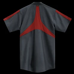 Red Kap Men's Short Sleeve Two Tone Pro+ Work Shirt with OilBlok and MIMIX® Charcoal / Fireball Hot