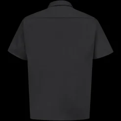 Red Kap Men's Short Sleeve Utility Uniform Shirt Black Clearance