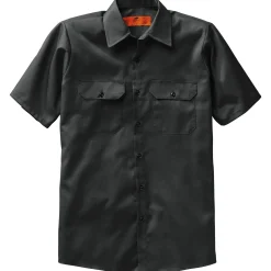 Red Kap Men's Short Sleeve Utility Uniform Shirt Black Clearance