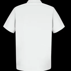 Red Kap Men's Short Sleeve Wrinkle-Resistant Cotton Work Shirt White Sale