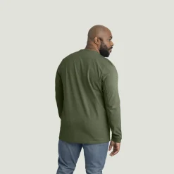 Red Kap Men's Slim Fit Cotton Long Sleeve Pocket T-Shirt Heather Dark Forest Sale